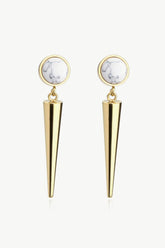 18K Stainless Steel Turquoise Drop Earrings - Shah S. Sahota